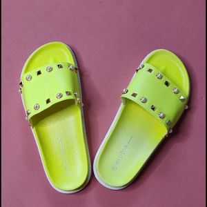 Yellow sandals with stud detail